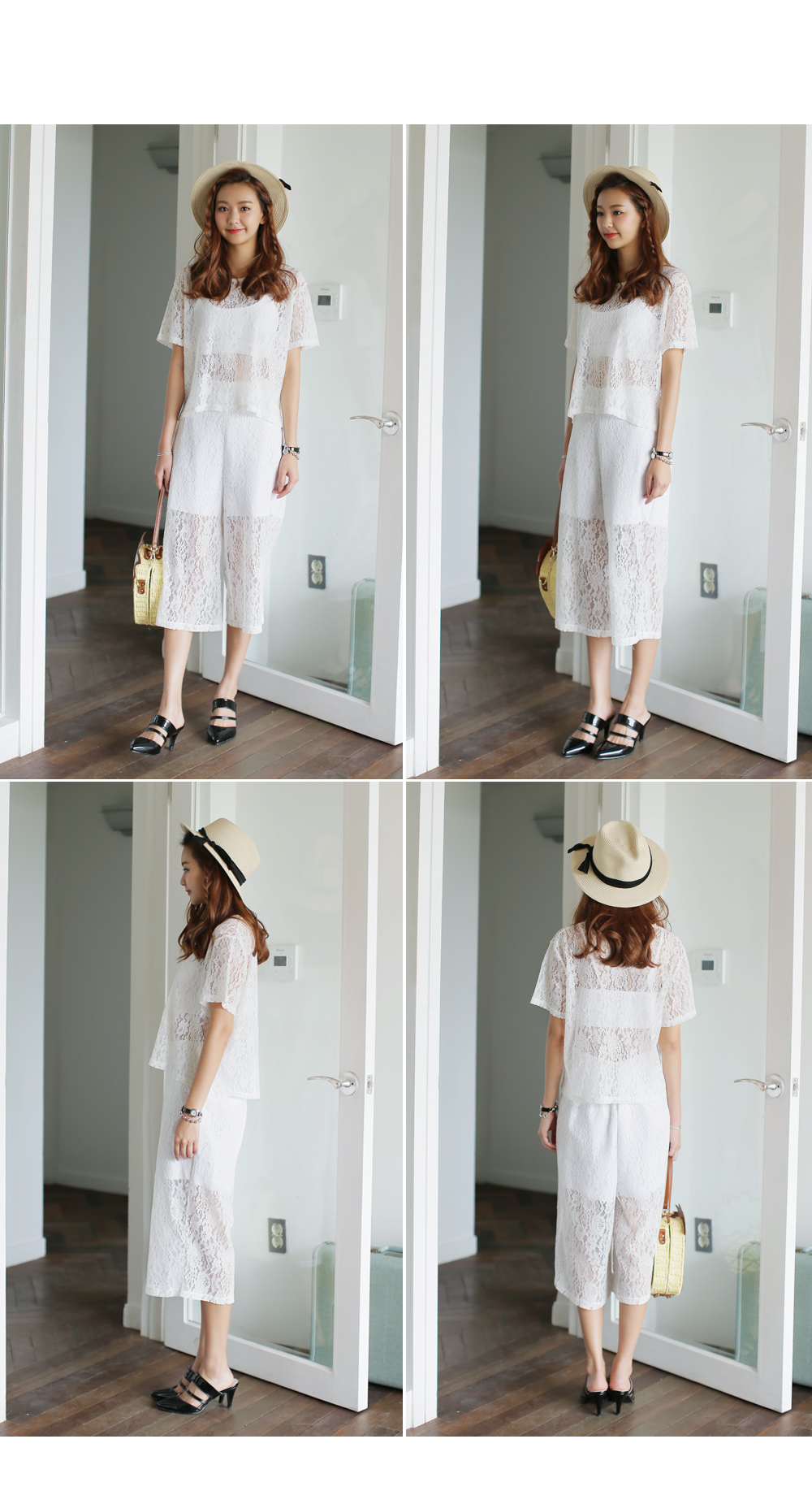 シースルーレースワイドパンツ・全2色 | DHOLIC | 詳細画像5