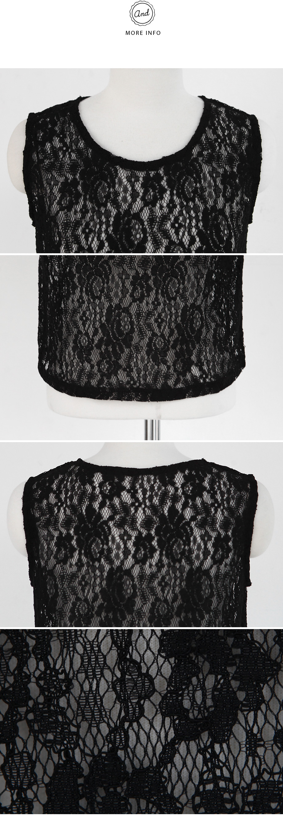 シースルーレースノースリーブ・全2色 | DHOLIC | 詳細画像6