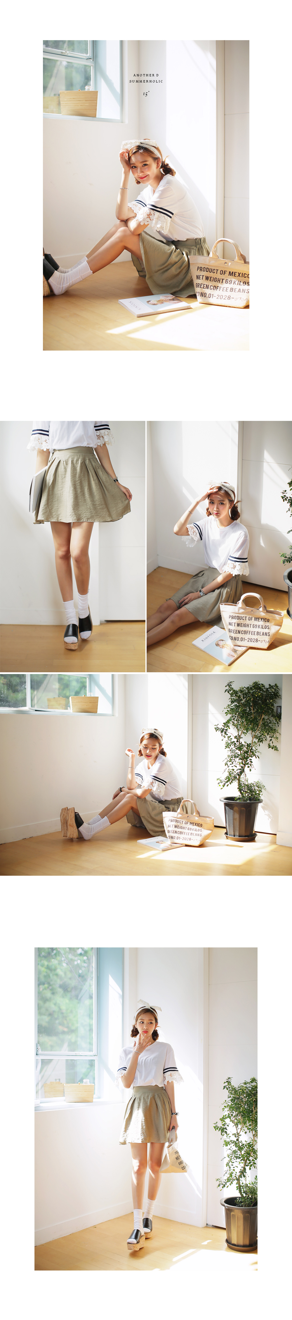 ライン&レーススリーブTシャツ・全3色 | DHOLIC | 詳細画像2