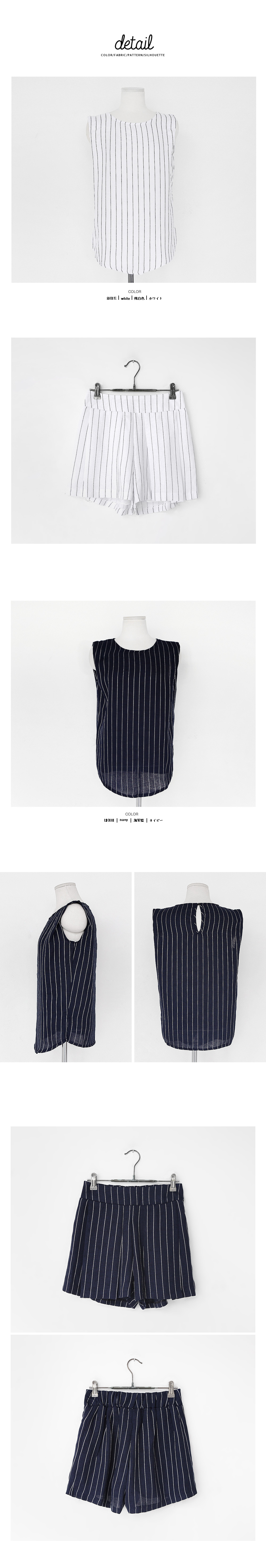 ストライプスリーブレス&ショートパンツセットアップ・全2色 | DHOLIC | 詳細画像8