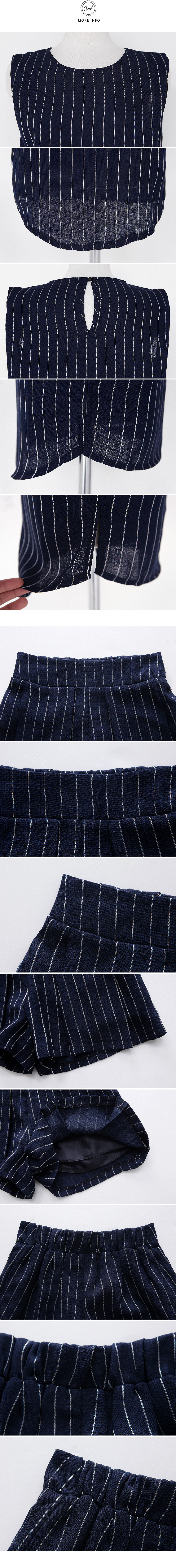 ストライプスリーブレス&ショートパンツセットアップ・全2色 | DHOLIC | 詳細画像7