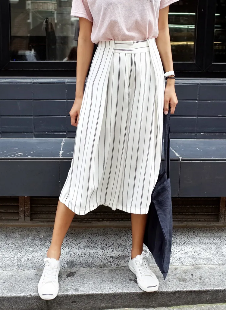 ストライプワイドパンツ・全2色 | DHOLIC | 詳細画像1