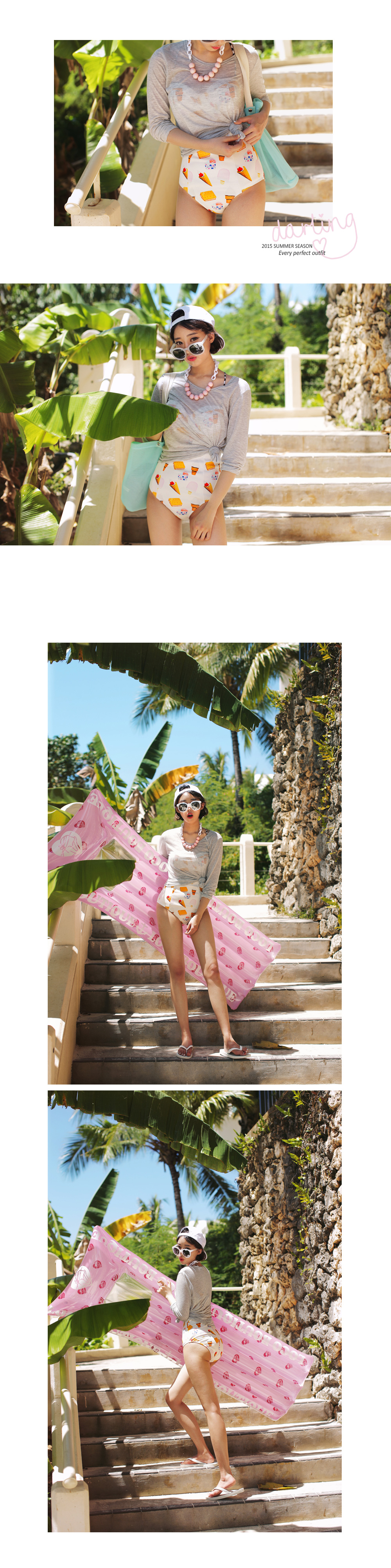 アイスクリーム柄ワンピース水着・全3色 | DHOLIC | 詳細画像9