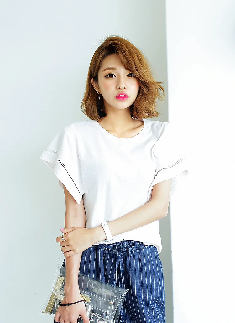 スクエアレーススリーブTシャツ・全3色 | DHOLIC | 詳細画像1