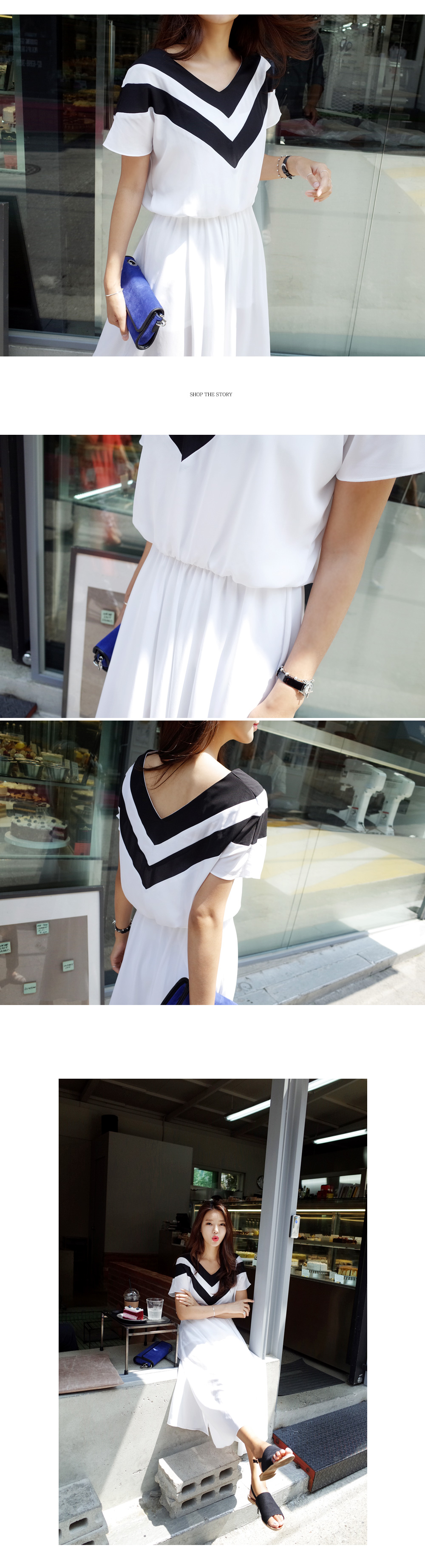 Vネックラインブラウジングロングワンピース・全3色 | DHOLIC | 詳細画像6