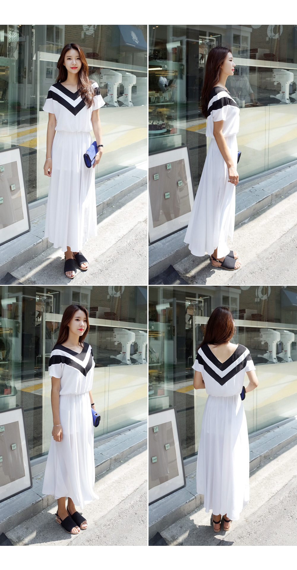 Vネックラインブラウジングロングワンピース・全3色 | DHOLIC | 詳細画像7