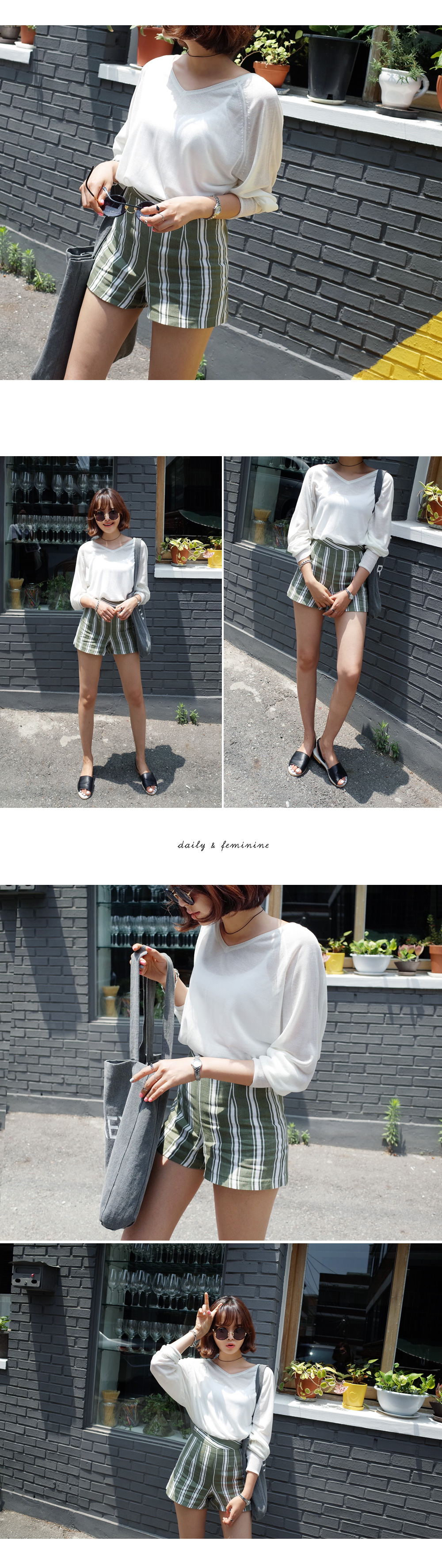 ストライプレーヨンショートパンツ・全3色 | DHOLIC | 詳細画像7