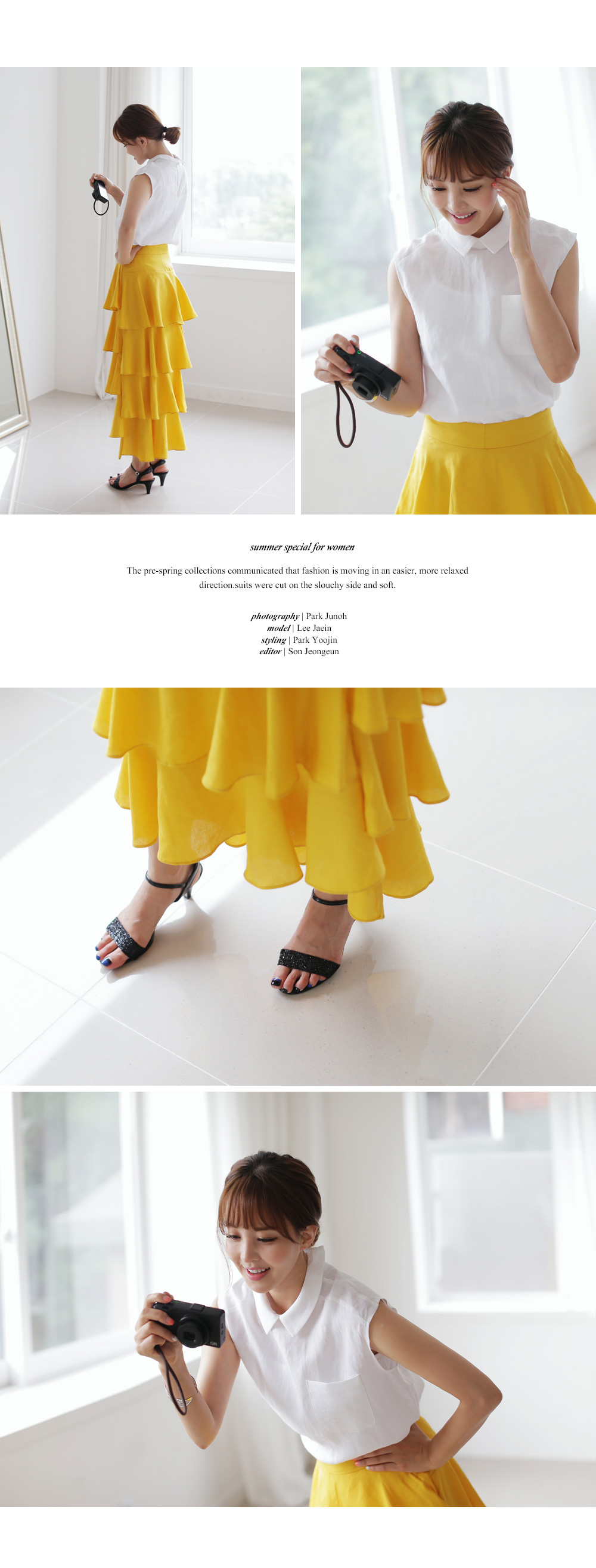 バックジッパーリネン襟付きブラウス・全4色 | DHOLIC PLUS | 詳細画像3