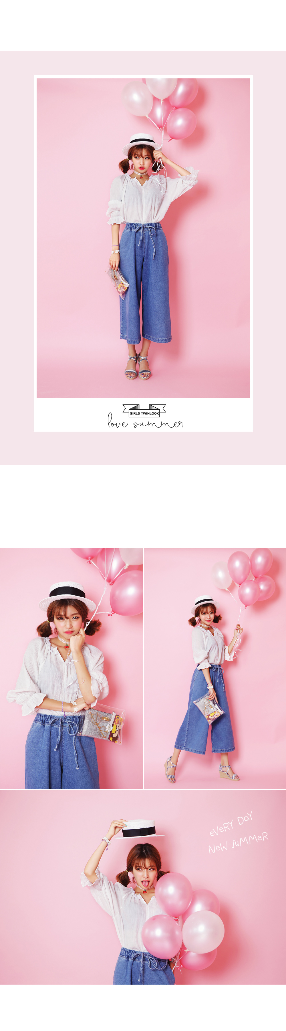 ウエストリボンワイドデニムパンツ・全1色 | DHOLIC | 詳細画像2