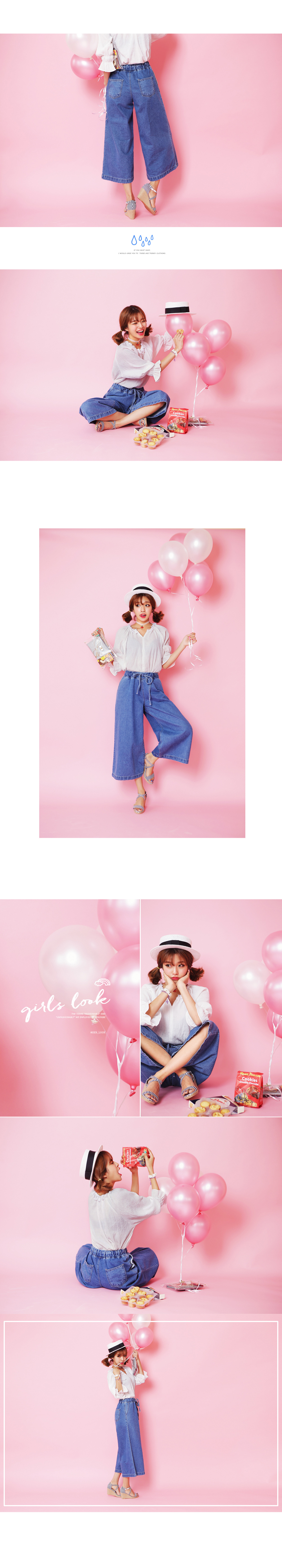 ウエストリボンワイドデニムパンツ・全1色 | DHOLIC | 詳細画像3