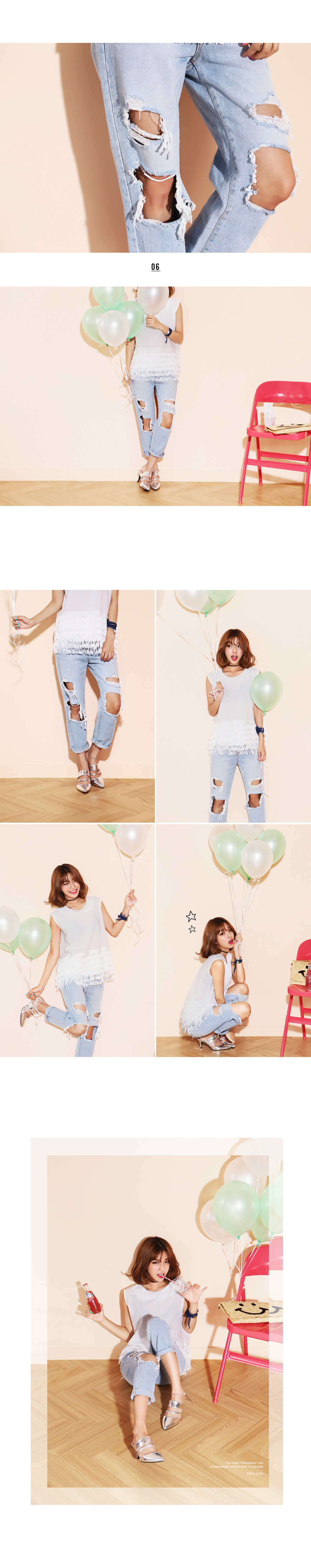 ダメージボーイフレンドデニムパンツ・全1色 | DHOLIC | 詳細画像3