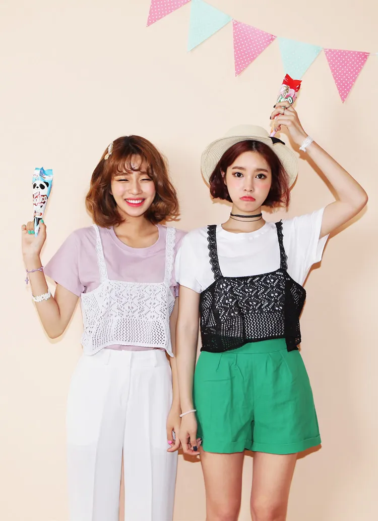 シースルーニットビスチェ・全2色 | DHOLIC | 詳細画像1