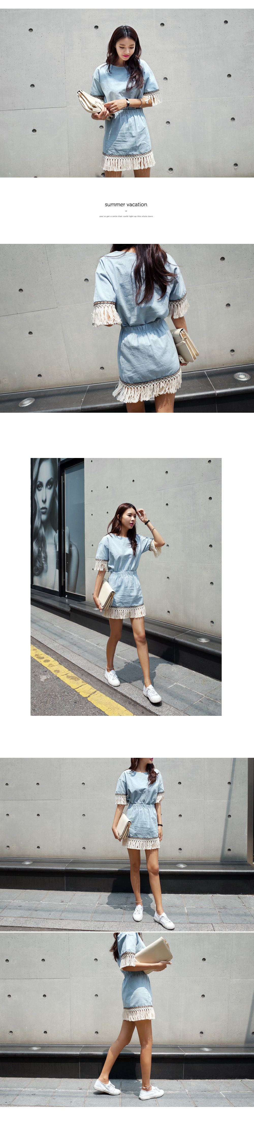 <font color=red><b>●●雑誌mini10月号掲載●●</b></font>ウエストゴムフリンジミニスカート・全3色 | DHOLIC | 詳細画像3