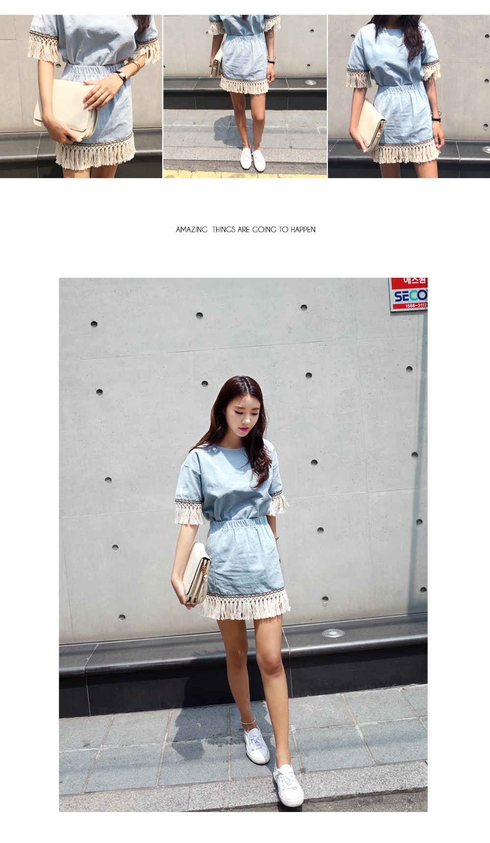 <font color=red><b>●●雑誌mini10月号掲載●●</b></font>ウエストゴムフリンジミニスカート・全3色 | DHOLIC | 詳細画像6