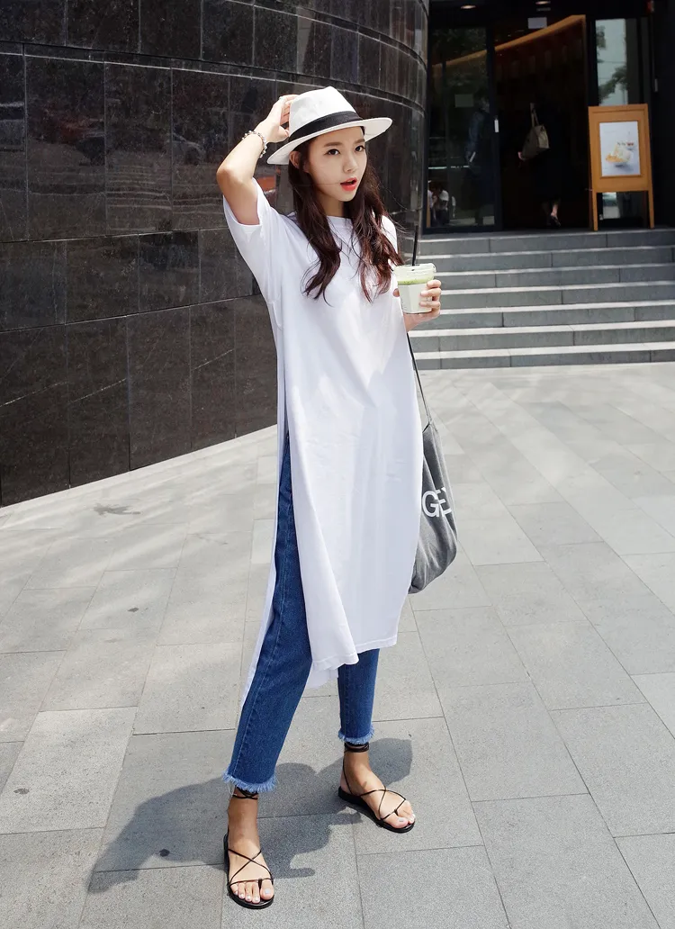 サイドスリットロングTシャツワンピース・全3色 | DHOLIC | 詳細画像1