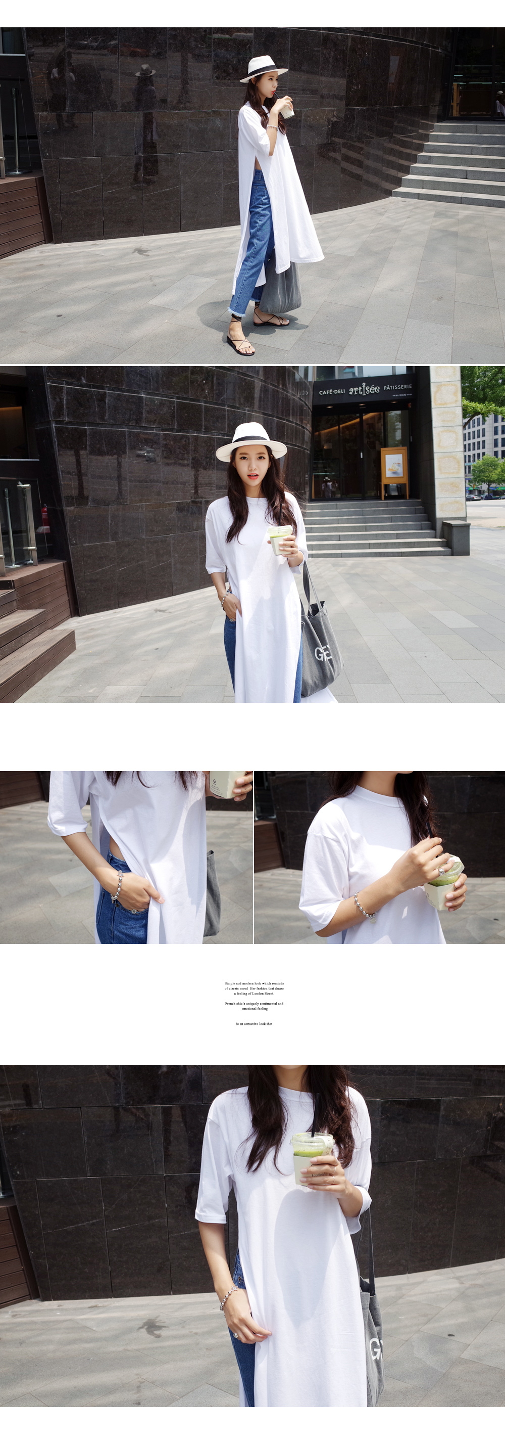 サイドスリットロングTシャツワンピース・全3色 | DHOLIC | 詳細画像3