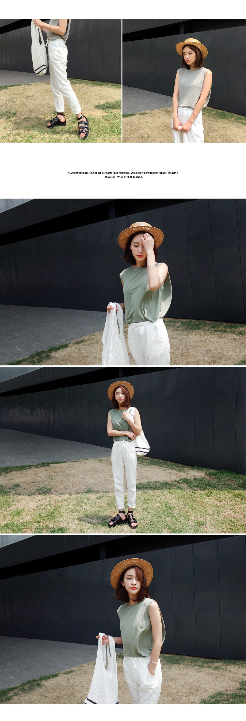 ユニークノースリーブTシャツ・全3色 | DHOLIC | 詳細画像2