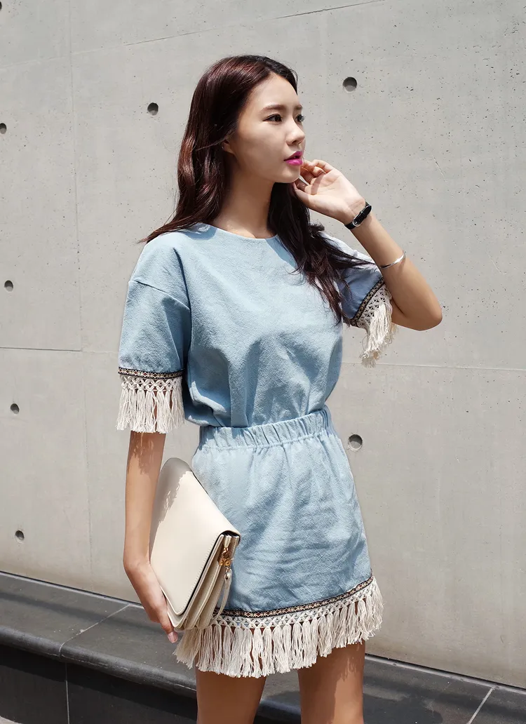 <font color=red><b>●●雑誌mini10月号掲載●●</b></font>フリンジスリーブボクシーブラウス・全3色 | DHOLIC | 詳細画像1