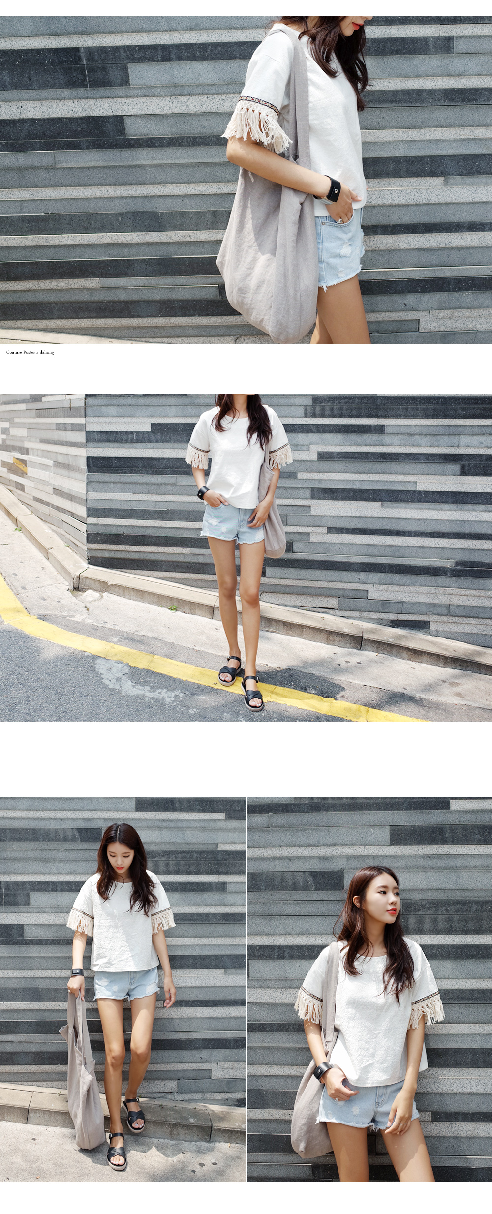 <font color=red><b>●●雑誌mini10月号掲載●●</b></font>フリンジスリーブボクシーブラウス・全3色 | DHOLIC | 詳細画像7