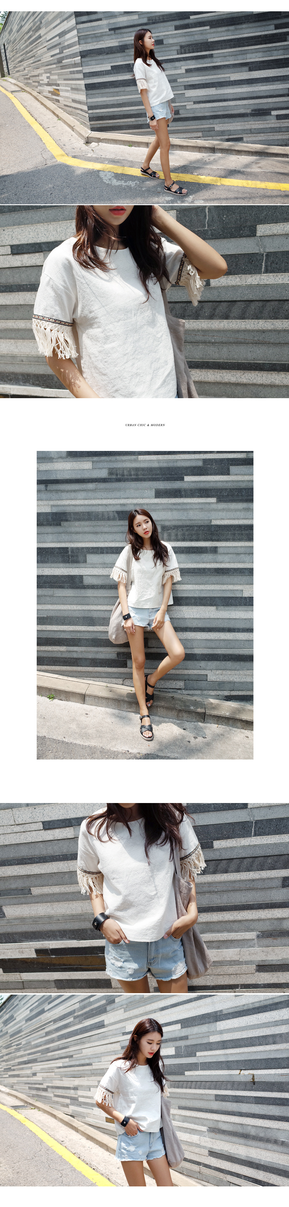 <font color=red><b>●●雑誌mini10月号掲載●●</b></font>フリンジスリーブボクシーブラウス・全3色 | DHOLIC | 詳細画像8