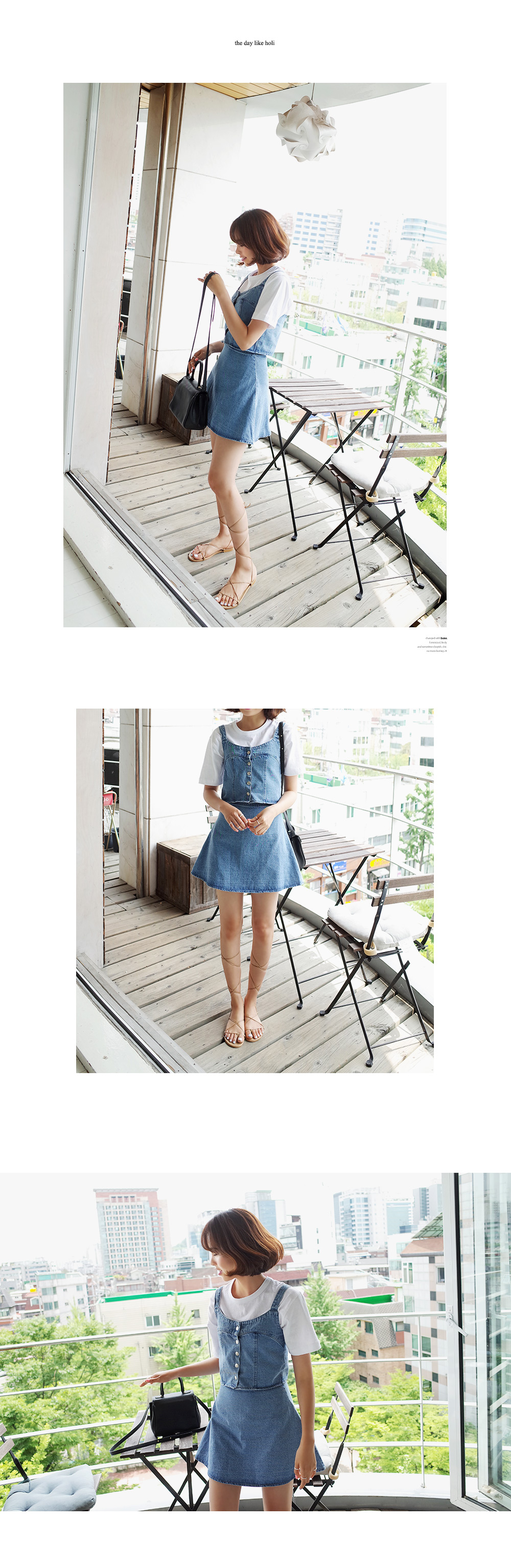 ライトブルーデニムビスチェ&フレアスカートセットアップ・全1色 | DHOLIC | 詳細画像7