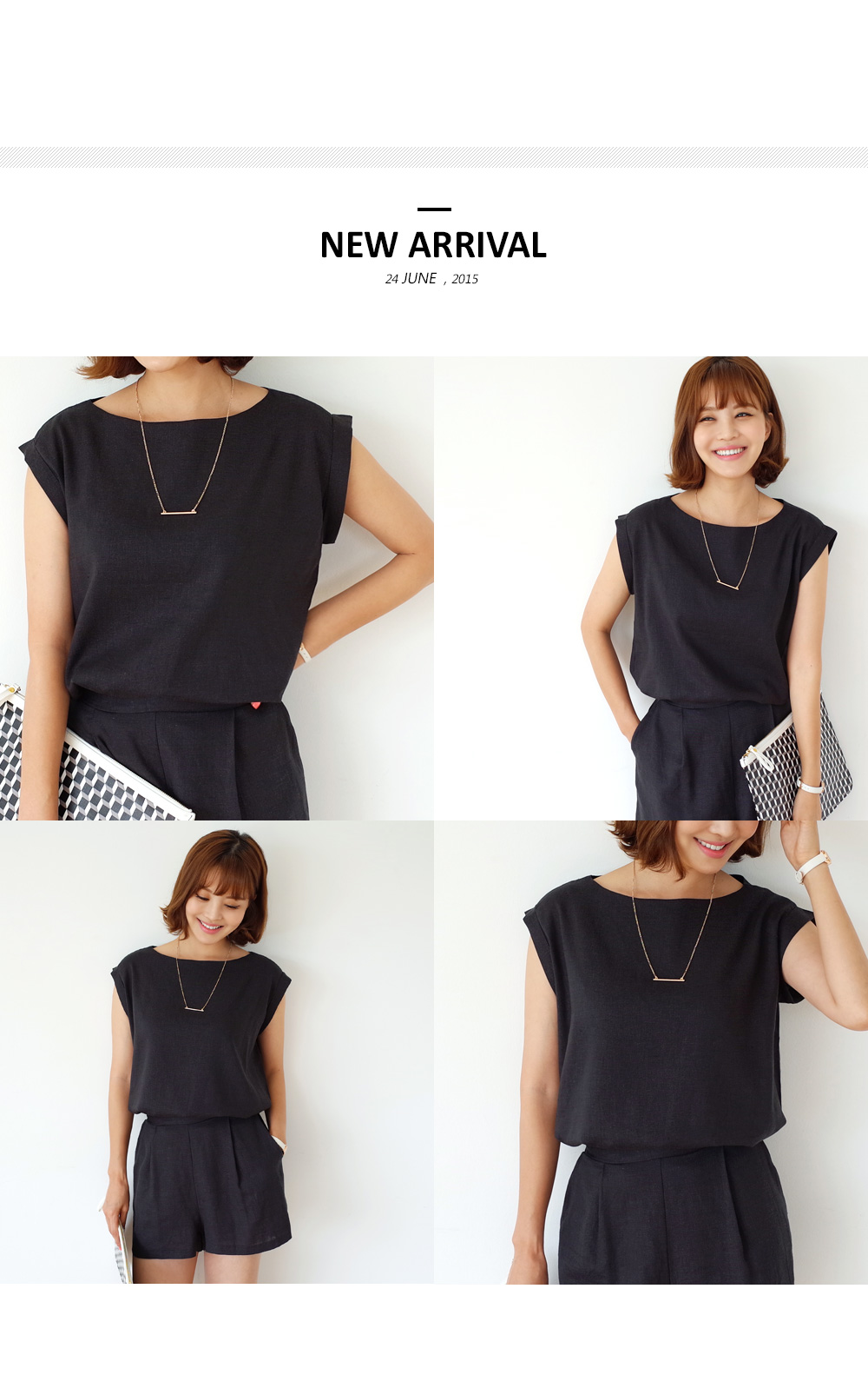 リネンブラウス&ショートパンツセットアップ・全3色 | DHOLIC PLUS | 詳細画像2