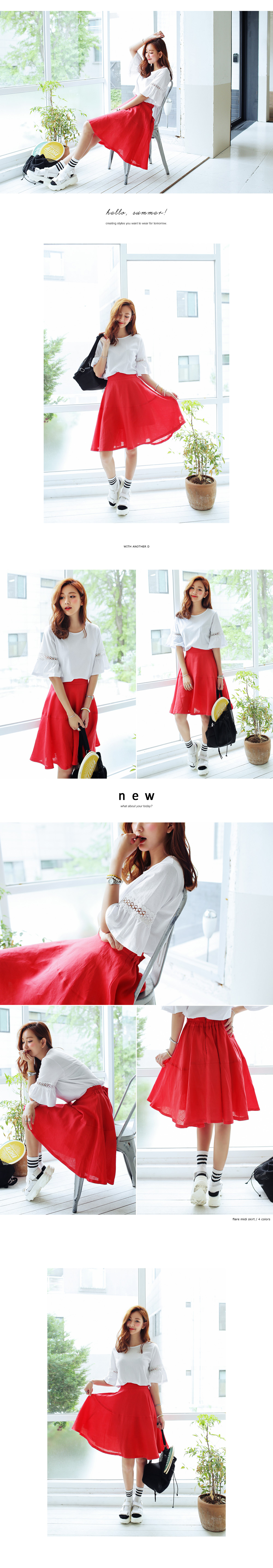 フレアミディスカート・全4色 | DHOLIC | 詳細画像2