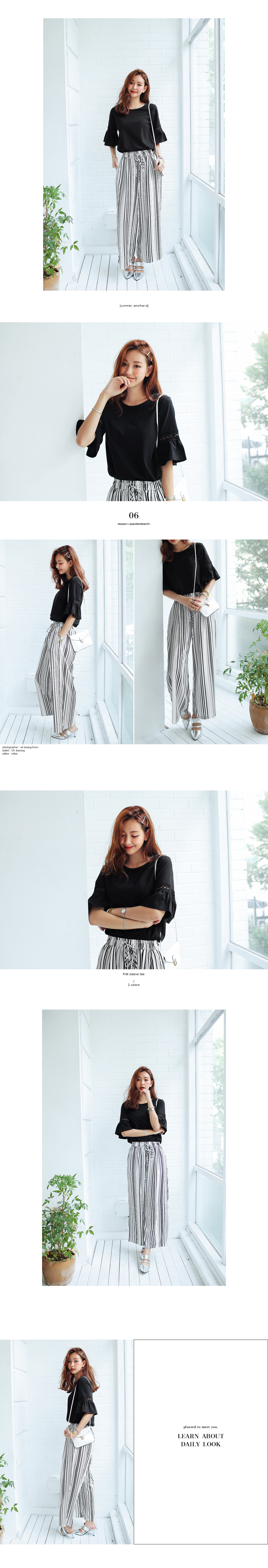 パンチングレースフレアスリーブTシャツ・全2色 | DHOLIC | 詳細画像4