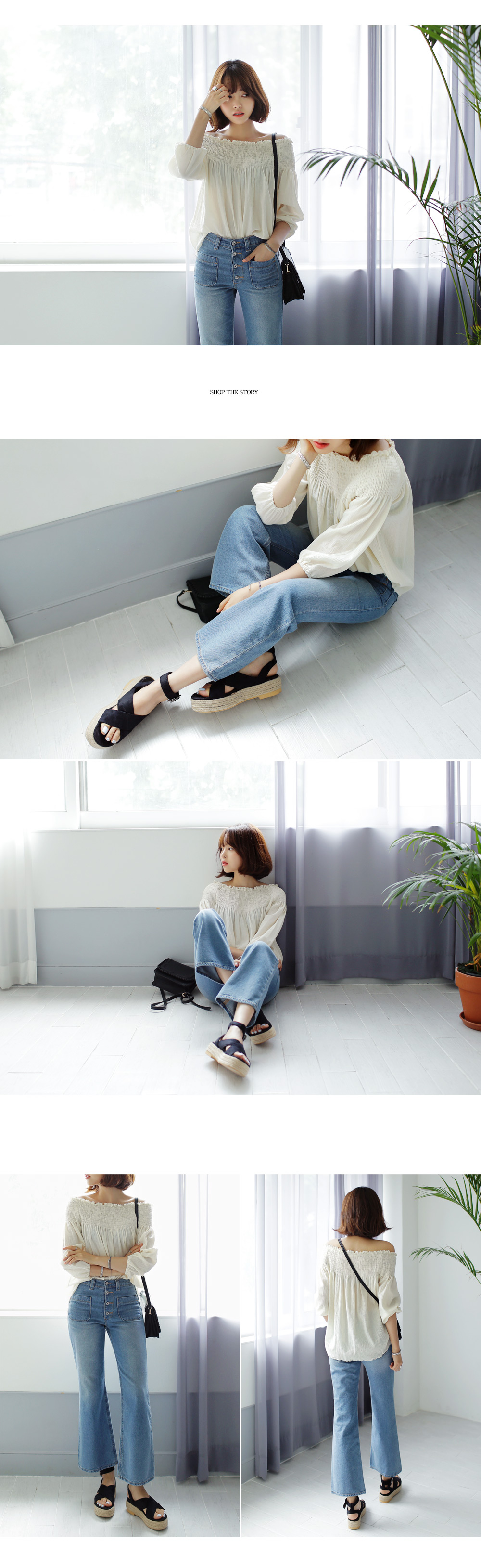 シャーリング2wayオフショルダーブラウス・全2色 | DHOLIC | 詳細画像3