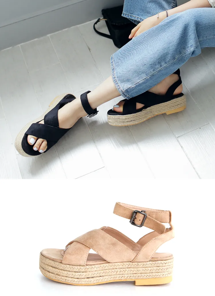 クロスストラップジュートサンダル・全2色 | DHOLIC | 詳細画像1