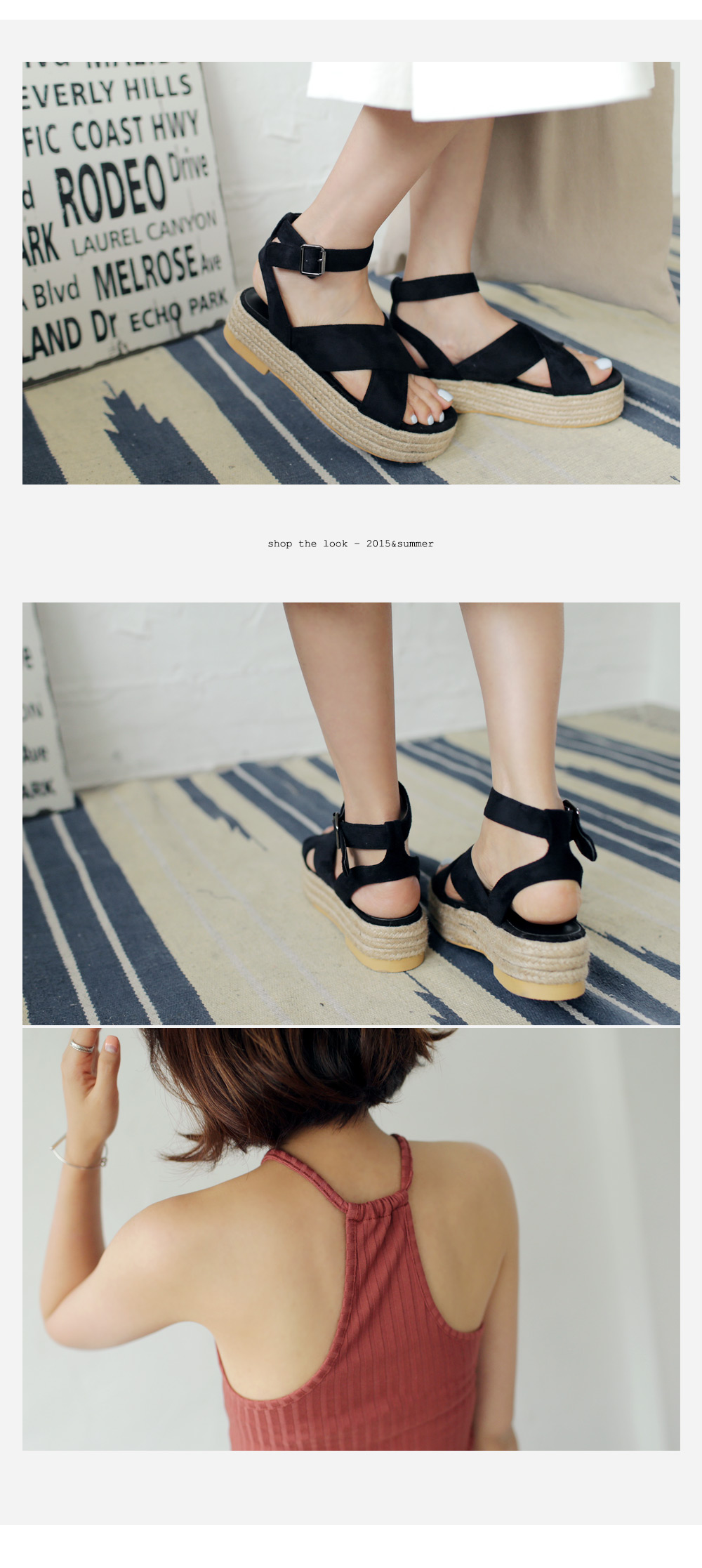 クロスストラップジュートサンダル・全2色 | DHOLIC | 詳細画像3