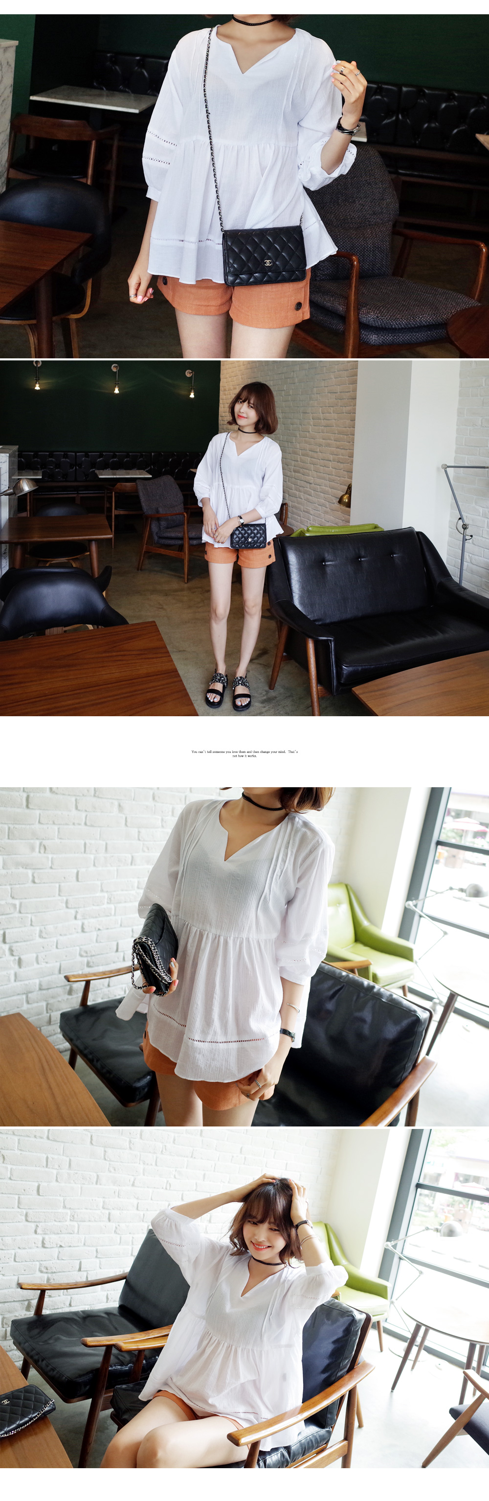 Vネックフレアブラウス・全2色 | DHOLIC | 詳細画像6