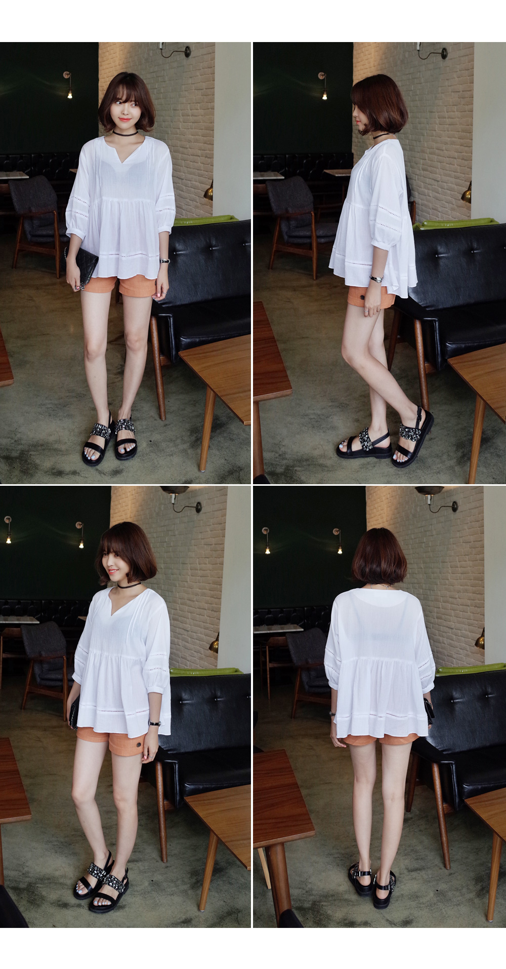 Vネックフレアブラウス・全2色 | DHOLIC | 詳細画像7