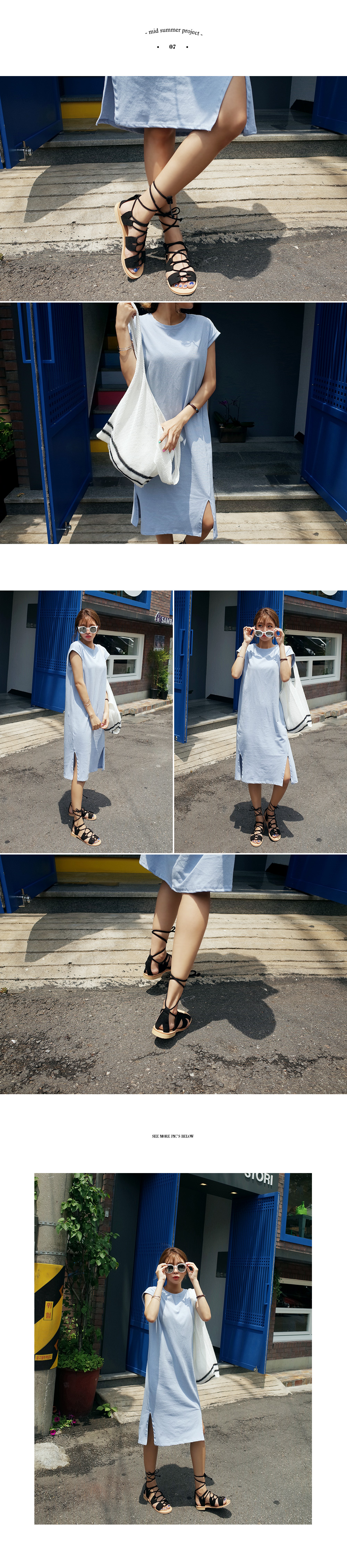 ロールアップスリーブIラインワンピース・全3色 | DHOLIC | 詳細画像2