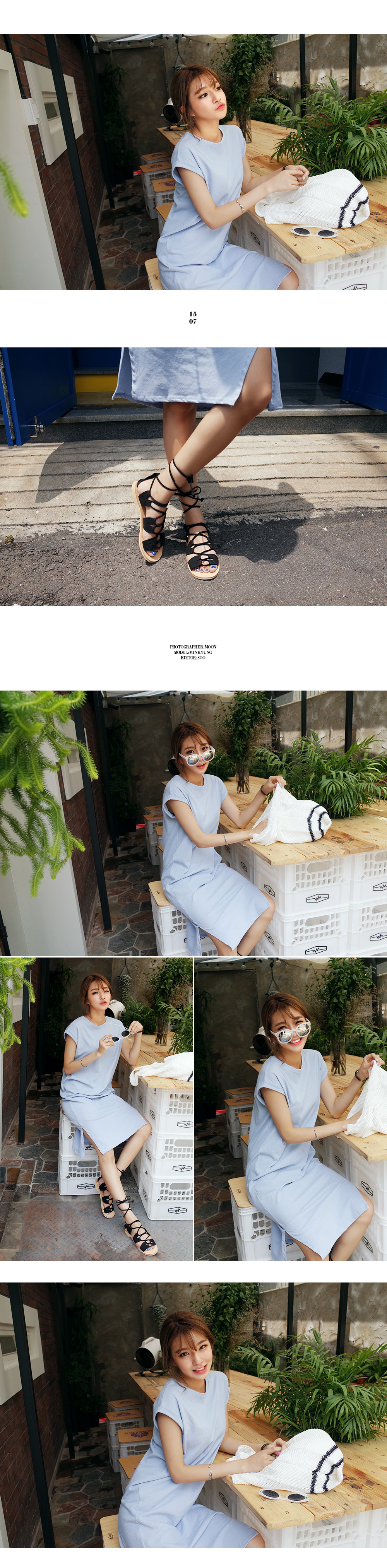 ロールアップスリーブIラインワンピース・全3色 | DHOLIC | 詳細画像4