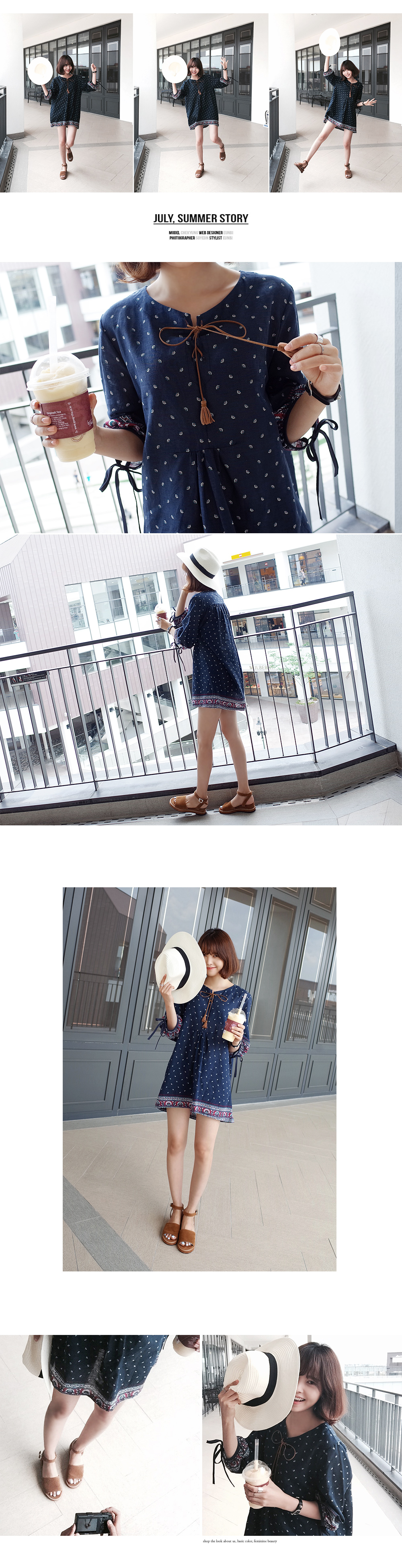 エスニックプリントミニワンピース・全2色 | DHOLIC | 詳細画像2