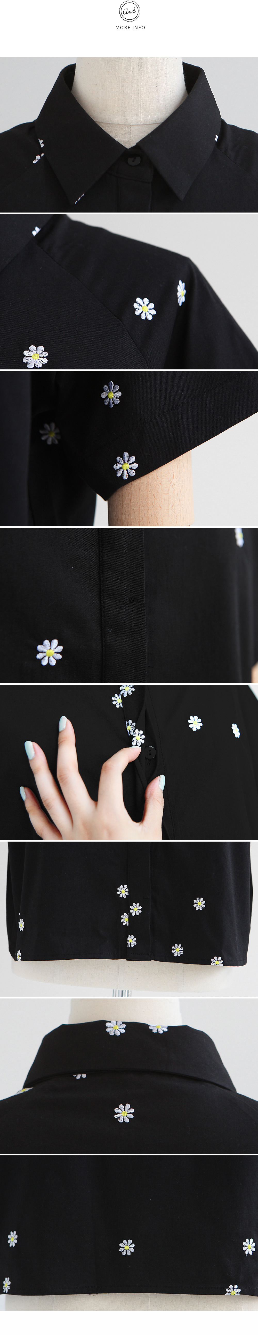 マーガレット刺繍クロップドシャツ・全2色 | DHOLIC | 詳細画像9