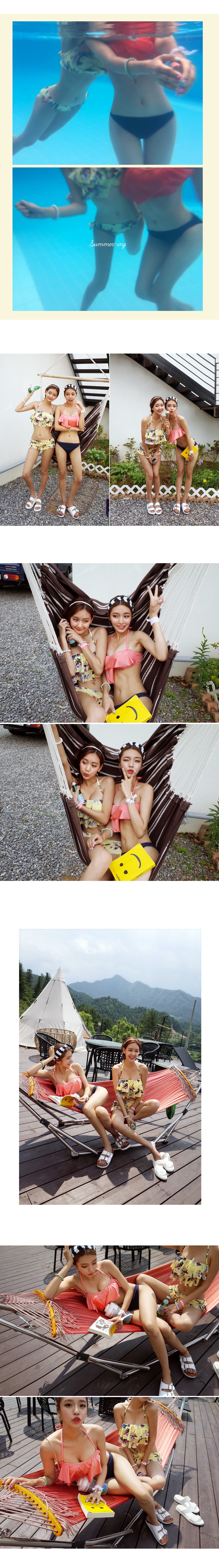 ピンク&ネイビーフリルバンドゥワイヤービキニ・全1色 | DHOLIC | 詳細画像3