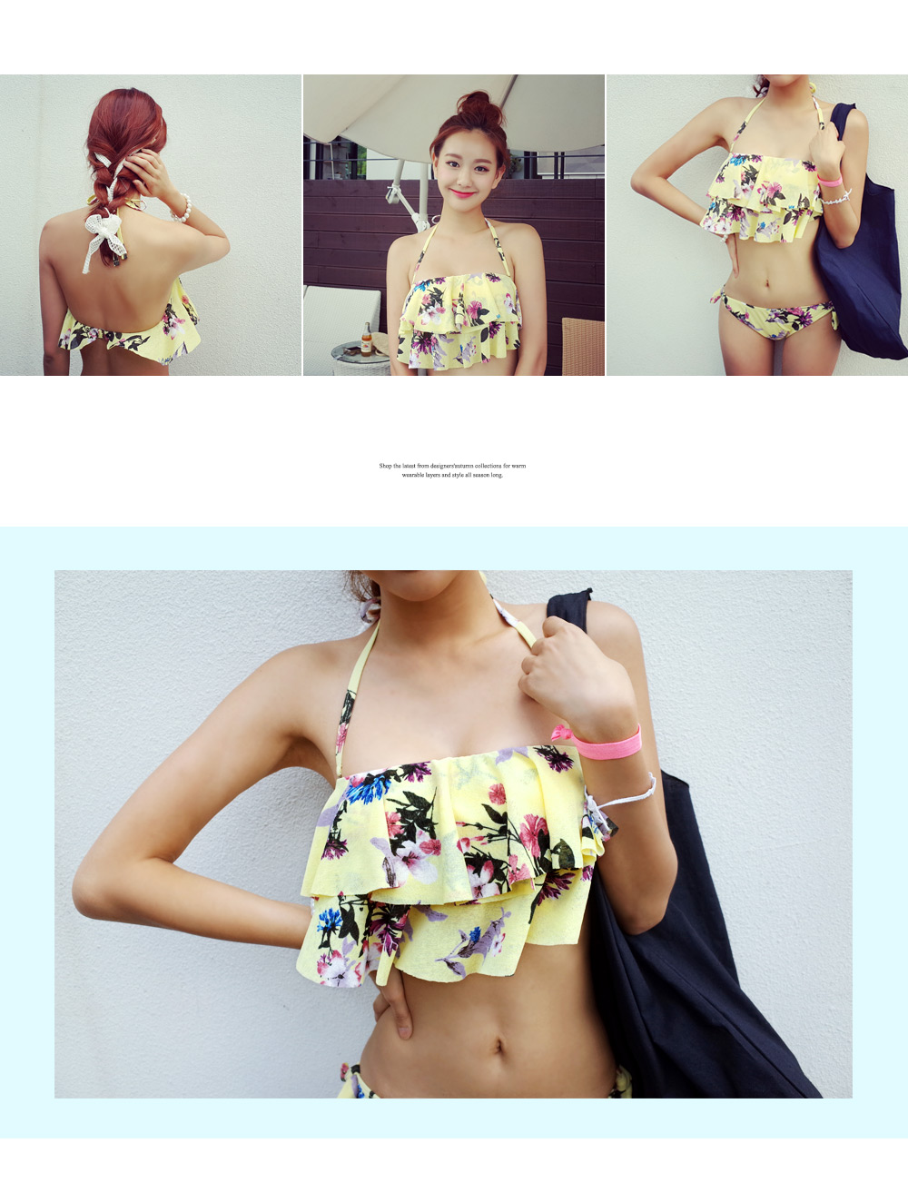 ピンク&ネイビーフリルバンドゥワイヤービキニ・全1色 | DHOLIC | 詳細画像4