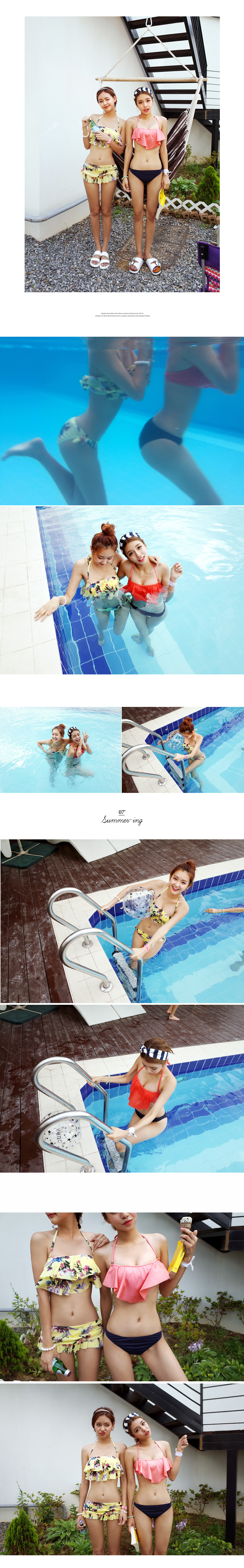 ピンク&ネイビーフリルバンドゥワイヤービキニ・全1色 | DHOLIC | 詳細画像6