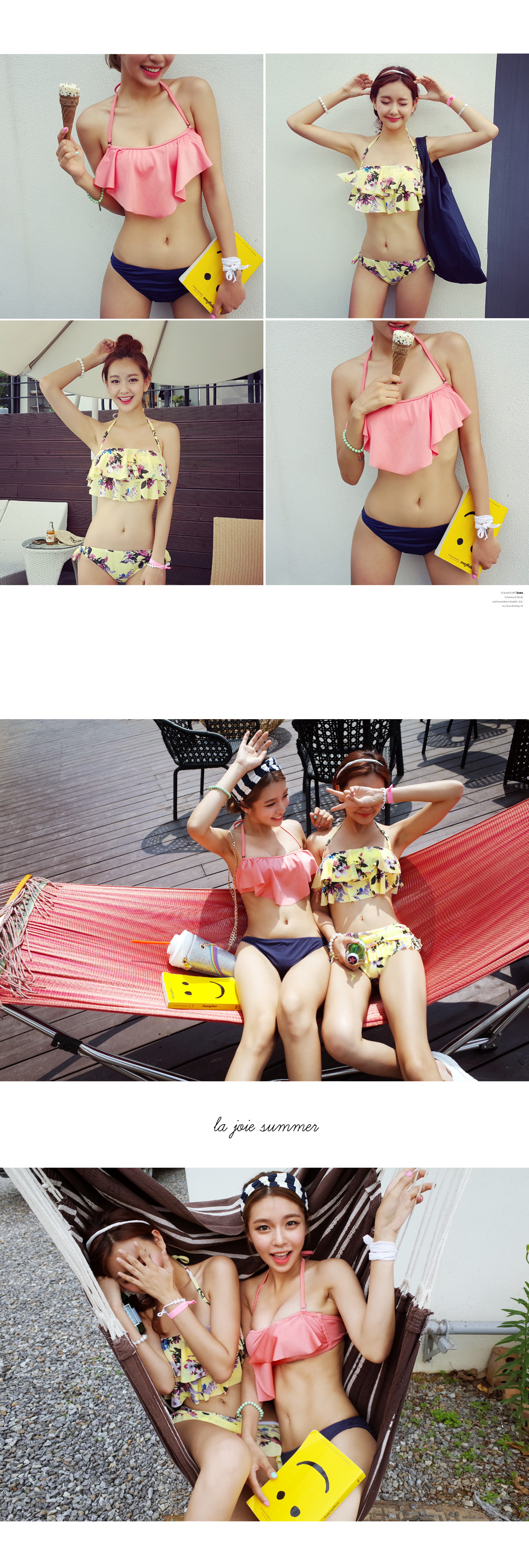 ピンク&ネイビーフリルバンドゥワイヤービキニ・全1色 | DHOLIC | 詳細画像7