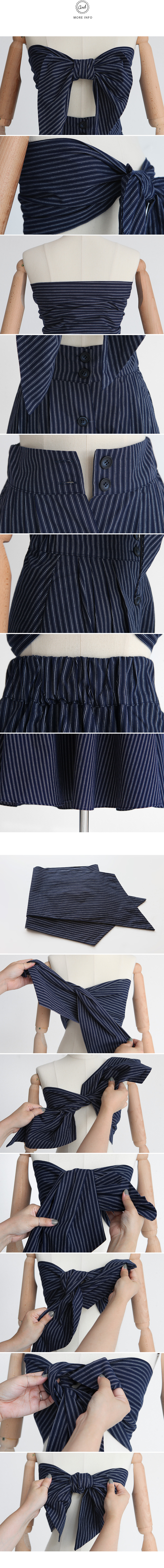 ストライプ2ピースフレアワンピース・全2色 | DHOLIC | 詳細画像11