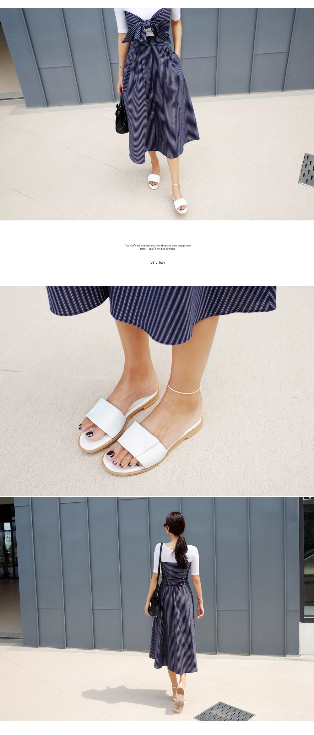 ストライプ2ピースフレアワンピース・全2色 | DHOLIC | 詳細画像6