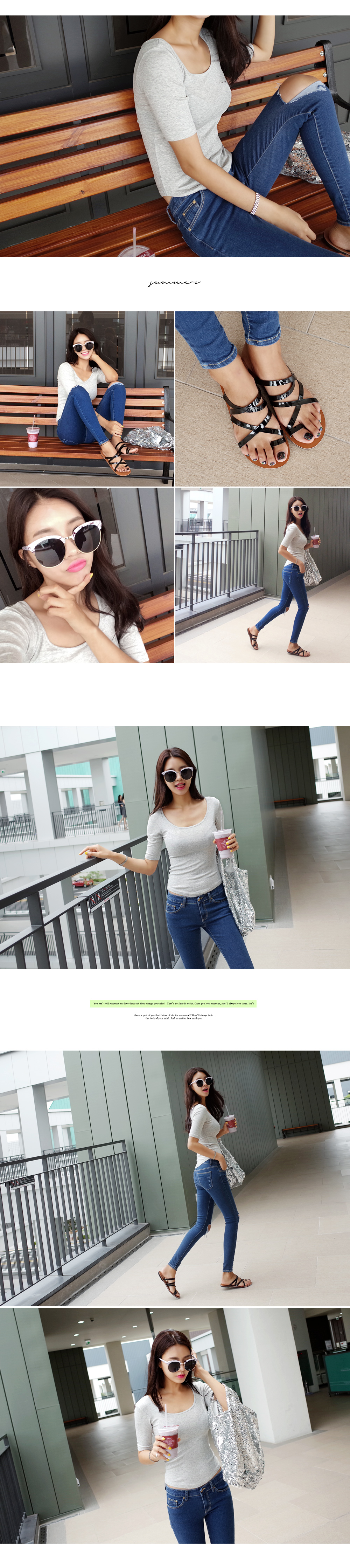 ラウンドネックスリムTシャツ・全6色 | DHOLIC | 詳細画像2