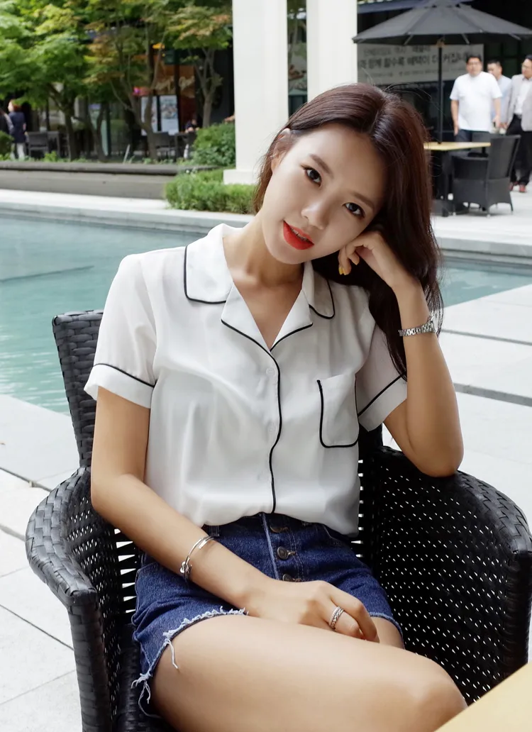 パイピングパジャマシャツ・全2色 | DHOLIC | 詳細画像1