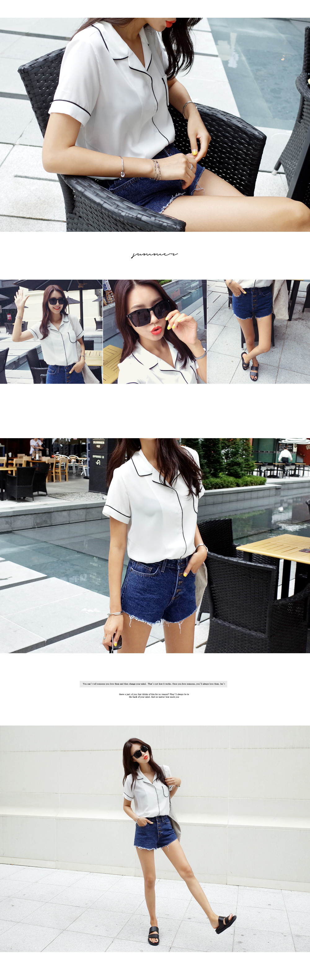 パイピングパジャマシャツ・全2色 | DHOLIC | 詳細画像2