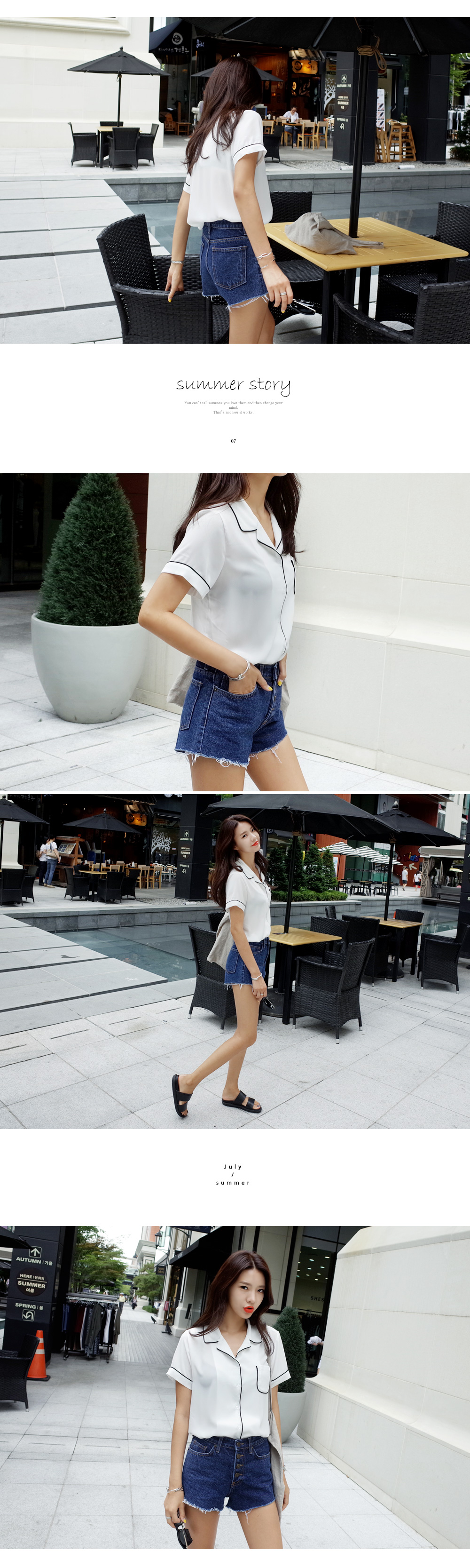 パイピングパジャマシャツ・全2色 | DHOLIC | 詳細画像3