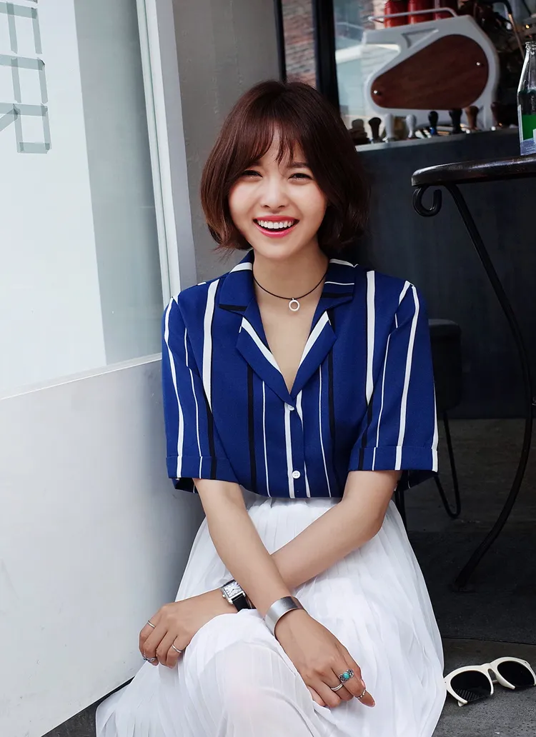 ストライプ開襟シャツ・全2色 | DHOLIC | 詳細画像1