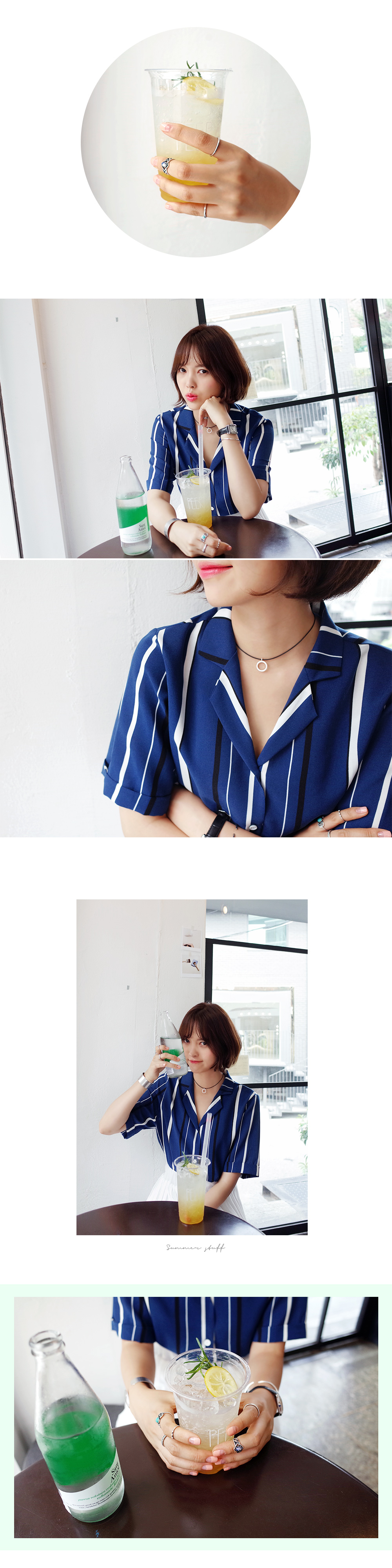 ストライプ開襟シャツ・全2色 | DHOLIC | 詳細画像3