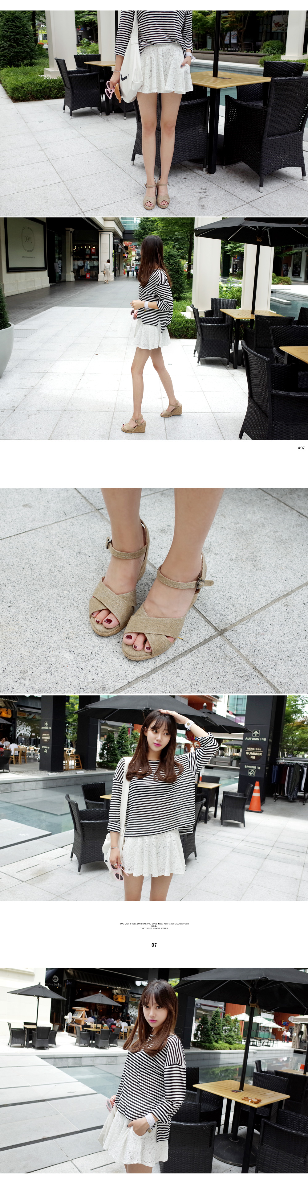 ラウンドネックボーダー長袖Tシャツ・全2色 | DHOLIC | 詳細画像5